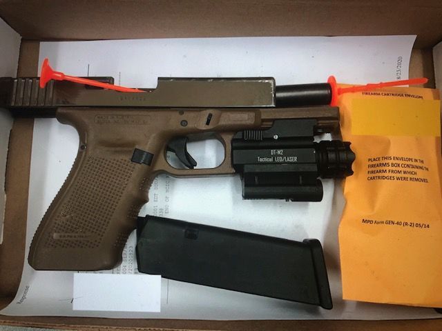 One of the weapons seized by St. Louis police this weekend